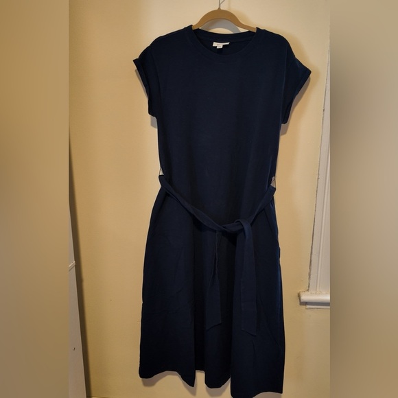 On 34th Women’s Navy Tie Waist Dress Size M Office Work Casual Lagonlook - Picture 8 of 12